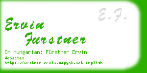 ervin furstner business card